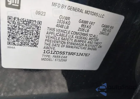 2024 Chevrolet Malibu Lt из США, поврежденный, VIN 1G1ZD5ST5RF124767